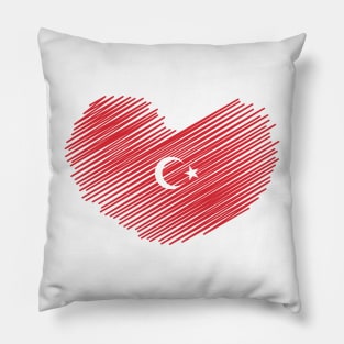 Turkey Heart Flag Design Pillow