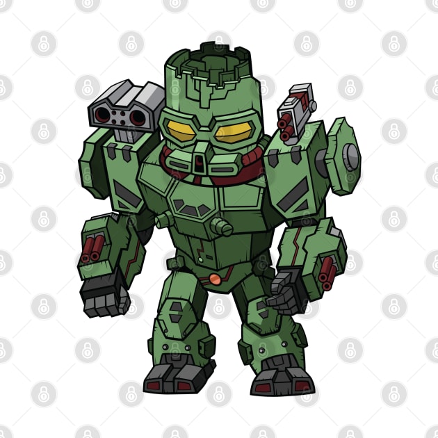 Green Cannon Machine Chibi by GodPunk