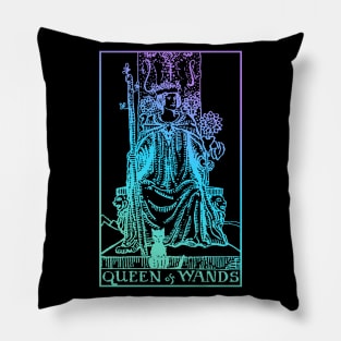 Queen Of Wands Tarot Card Pillow