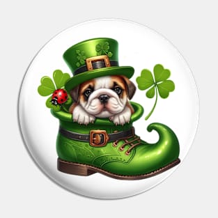 Bulldog Shoes For Patricks Day Pin