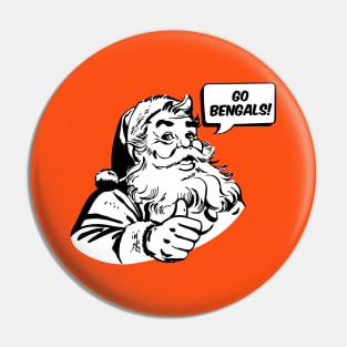 Retro Santa Claus Go Bengals Pin