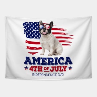 Bulldog Flag USA - America 4th Of July Independence Day Tapestry