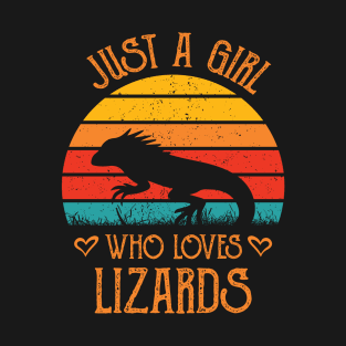 Bearded Dragon Just A Girl Who Loves Lizard Retro T-Shirt