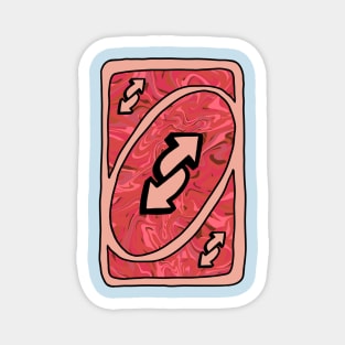 Trippy light pink Uno reverse card Magnet