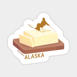 Ski Butter Carving | Alyeska Alaska Magnet