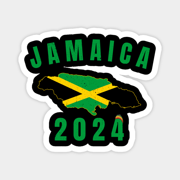 Retro Jamaica Family Vacation 2024 Jamaican Holiday Trip Magnet by GloriaArts⭐⭐⭐⭐⭐