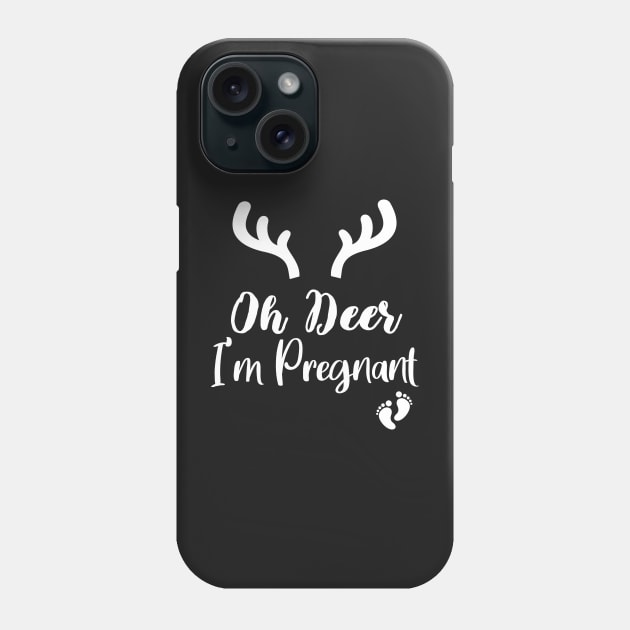 Oh Deer I'm Pregnant Gift, Christmas Pregnancy Announcement, Funny Pregnancy Announcement Phone Case by WassilArt