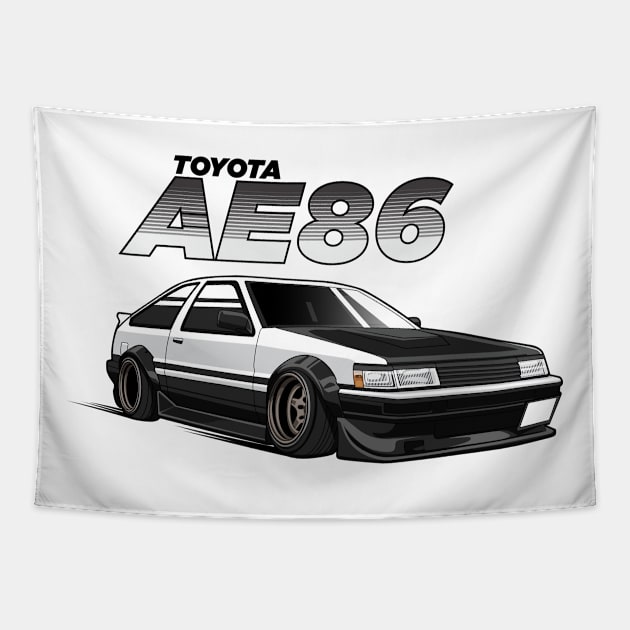 Toyota AE86 t-shirt Tapestry by Gopict.art