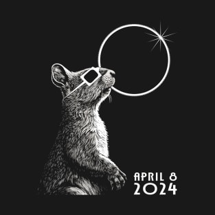 2024 Total Solar Eclipse April 8 Eclipse Watching Squirrel T-Shirt