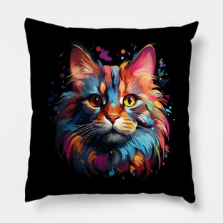 American Shorthair Rainbow Pillow