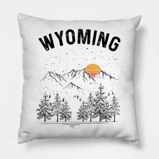 Wyoming State Vintage Retro Pillow