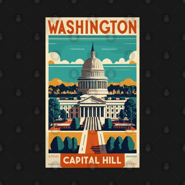 A Vintage Travel Art of Washington DC - US by goodoldvintage