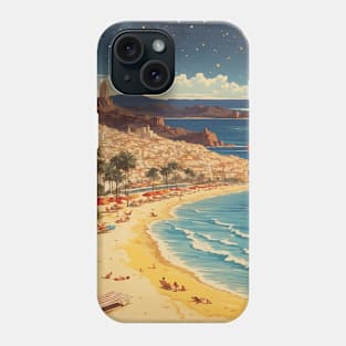 Spain Beach Starry Night Travel Tourism Retro Vintage Art Phone Case