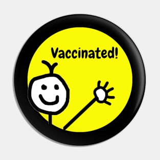 Cute Waving Vaccinated Face Pin