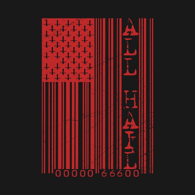 Satanic All Hail American Flag by pa2rok