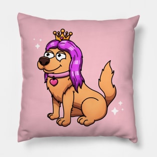 Cute Golden Retriever Princess Pillow