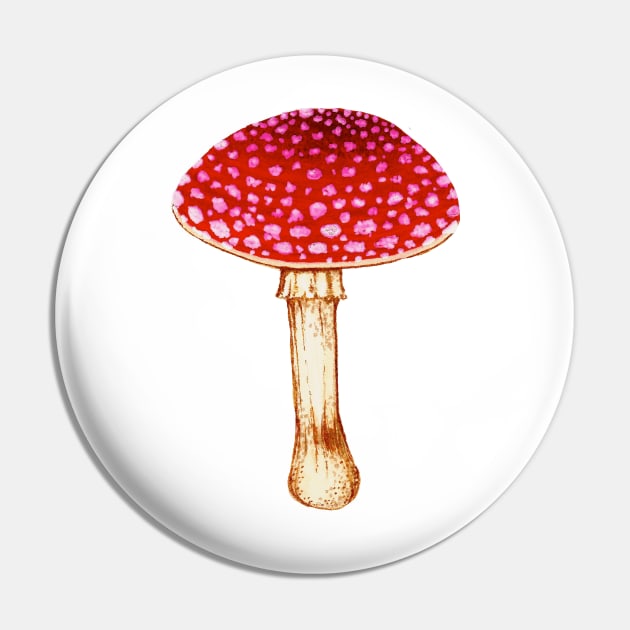 Watercolor Amanita Mushroom by Skye Rain Art Pin by Skye Rain Art