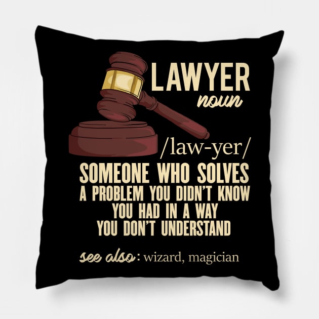 Lawyer Definition Pillow by TheBestHumorApparel