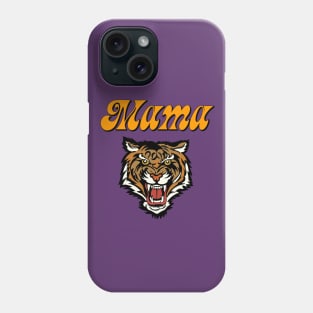 Tiger Mama Game Day Cheer Mom Vintage Tiger Face Phone Case