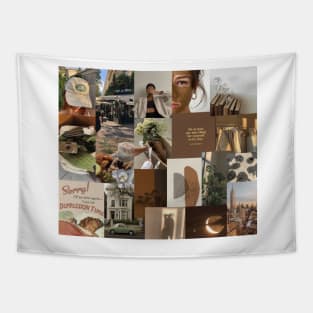 earth tones aesthetic collage Tapestry