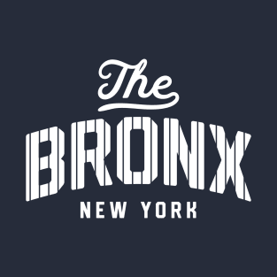 New York 'The Bronx' Pinstripe Baseball Script Fan T-Shirt: Show Off Your NY Pride with a Classic Bronx Twist! T-Shirt