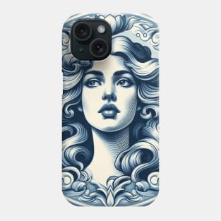 Delft Tile With Woman Face No.2 Phone Case