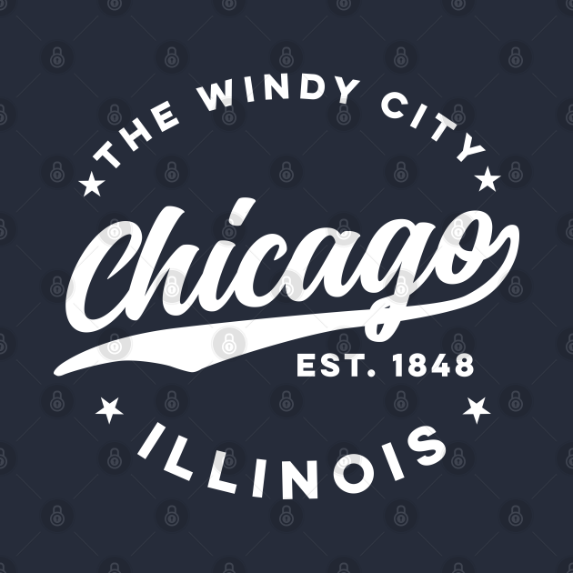 Disover The Windy City Chicago (White Text) - Chicago - T-Shirt