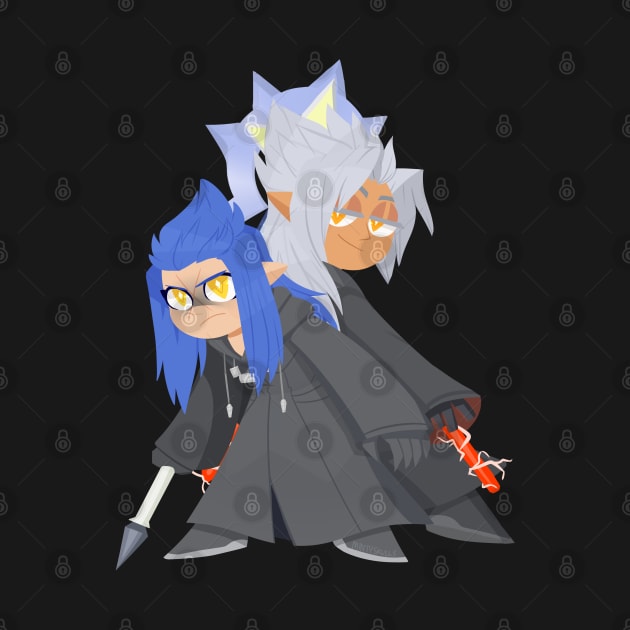 Xemnas and Saix by VenaCoeurva