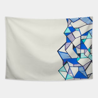 Geometric pattern cool blue unique Tapestry