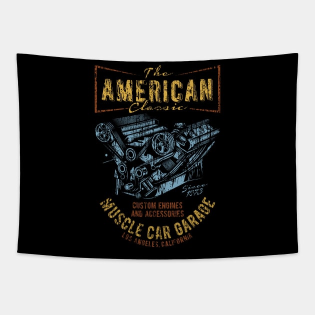 American Classic muscle car custom distressed Tapestry by SpaceWiz95