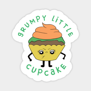 Grumpy Little Cupcake - Cute Kawaii Cupcake Design - Yellow Version Magnet