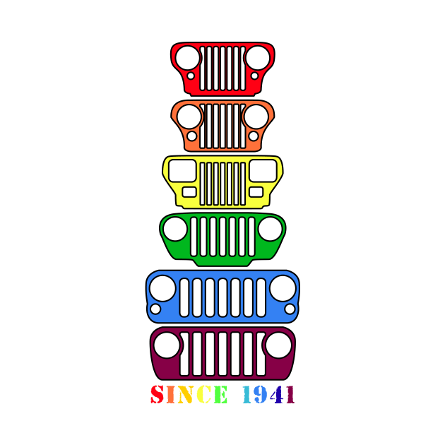 Jeep Grills Rainbow Logo by Caloosa Jeepers 