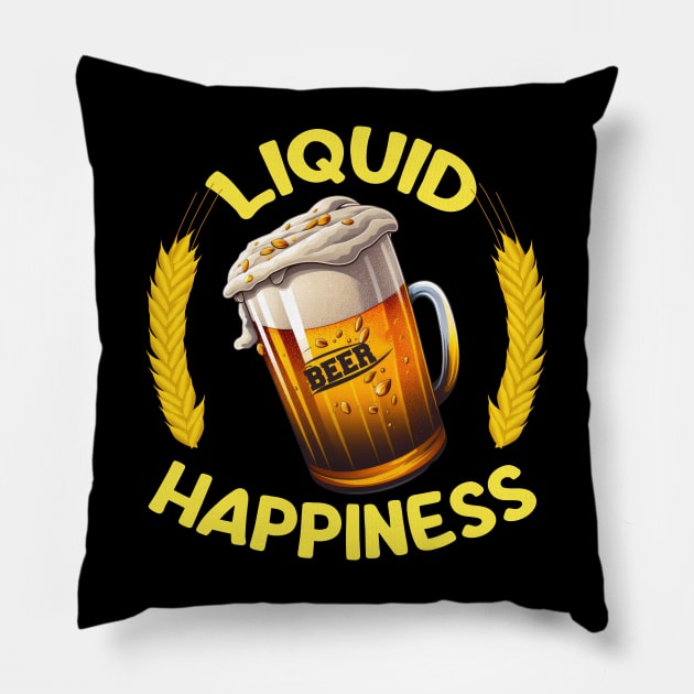 Beer - Liquid Happiness Pillow by i2studio