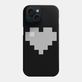 Simple Silver Pixel Heart Phone Case