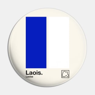 County Laois / Original Retro Style Minimalist Poster Design Pin