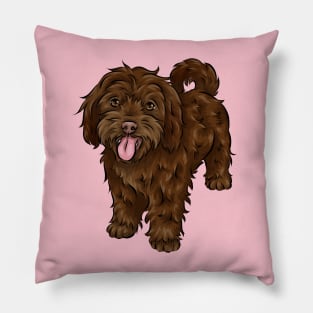 Cute Chocolate Cavapoo Dog Pillow