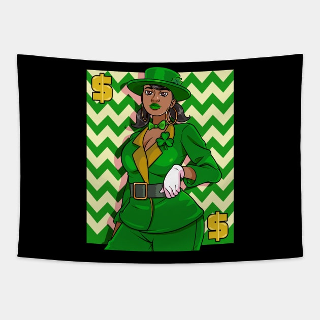 African American Leprechaun St. Patricks Day Tapestry by Noseking