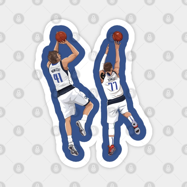 Luka Doncic x Dirk Nowitzki Magnet by xavierjfong