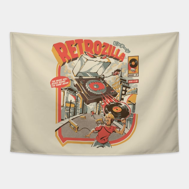 Retro Soundzilla Tapestry by Ilustrata