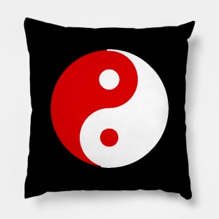 Yin Yang in red and white Pillow