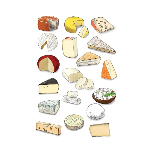 Cheese illustrations, cheese stickers by Highdown73