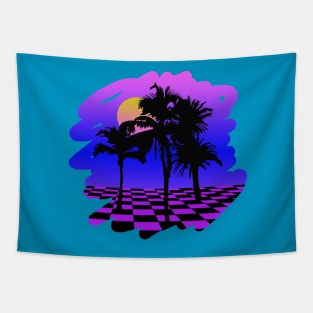 Eighties VHS Palm Trees Tapestry