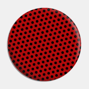 Pattern hexagonal red on black background Pin