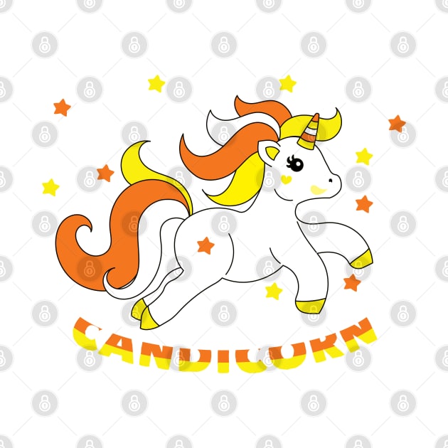 Candicorn Cute Unicorn Halloween Candy Corn Funny Pun by markz66