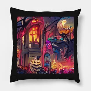 SURREAL HALLOWEEN STREET SCENE Pillow