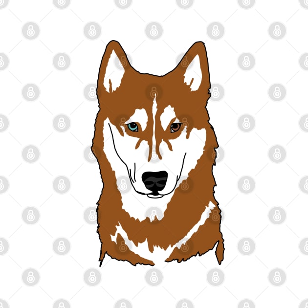 Red and white husky with wall eyes by Noamdelf06