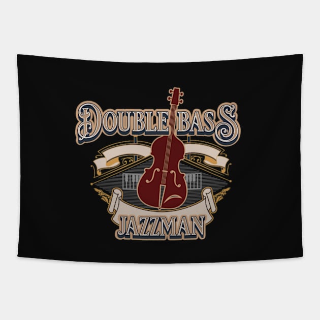 Jazz Man Double Bass Tapestry by bert englefield 