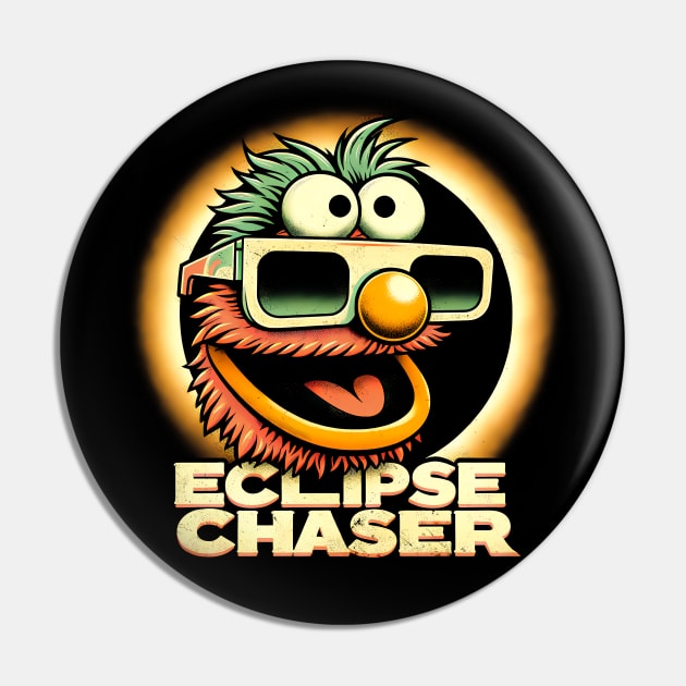 Eclipse Chaser 2024: Muppet & Total Solar Eclipse Adventure Shirt Pin by Klimek Prints