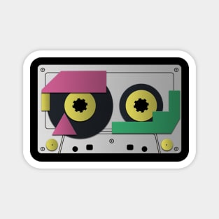 1980s Cassette Tape Papercraft Illustration Magnet