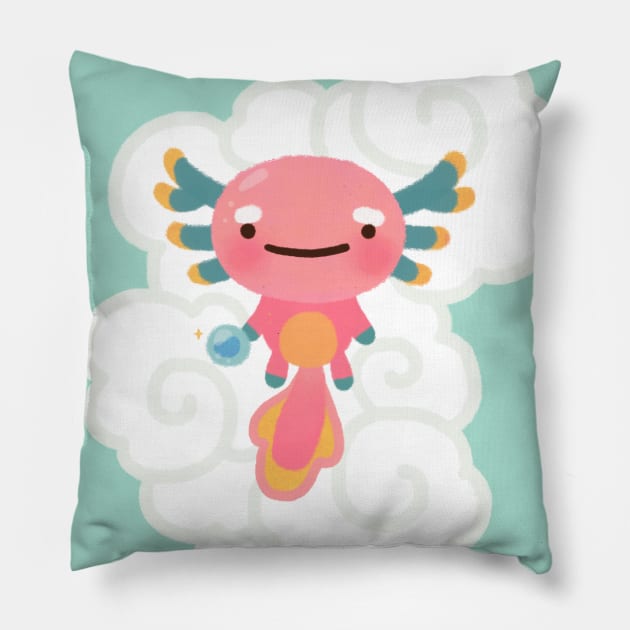 Umpearl the axolotl Pillow by pikaole